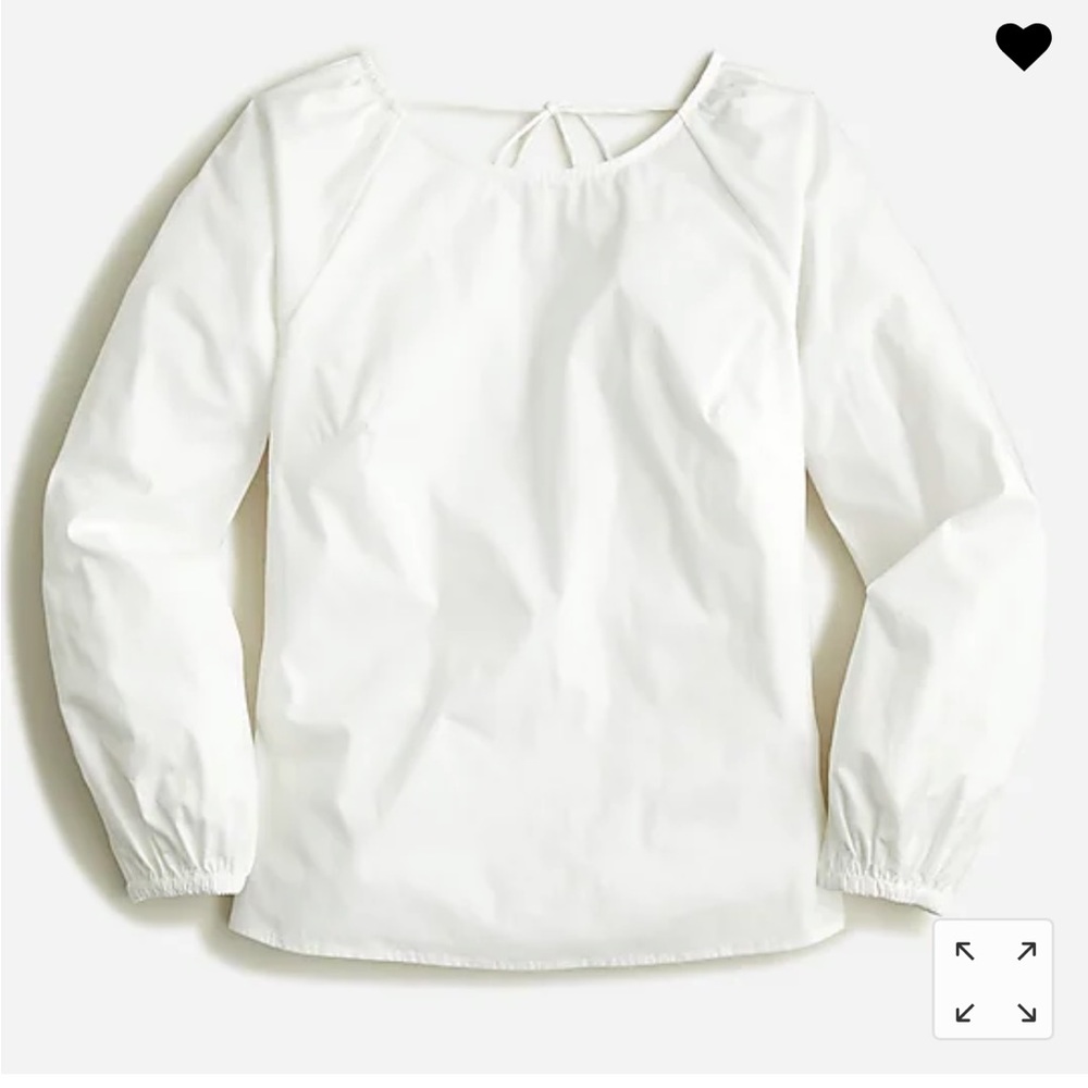 J.crew Tie back top in stretch poplin szS